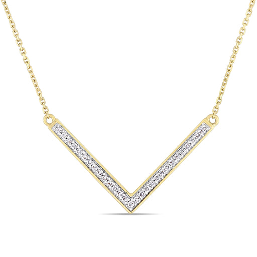 Diamond V Bar Necklace