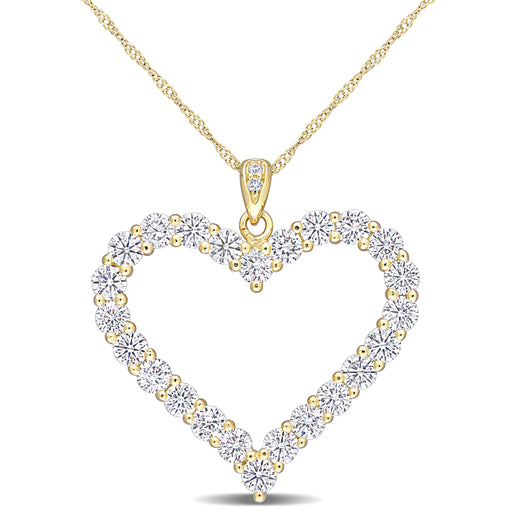 Large Open heart Moissanite Necklace