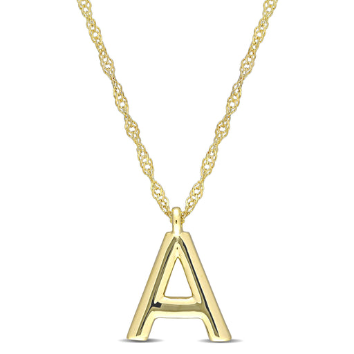 Initials Pendant With Chain 14k Yellow Gold