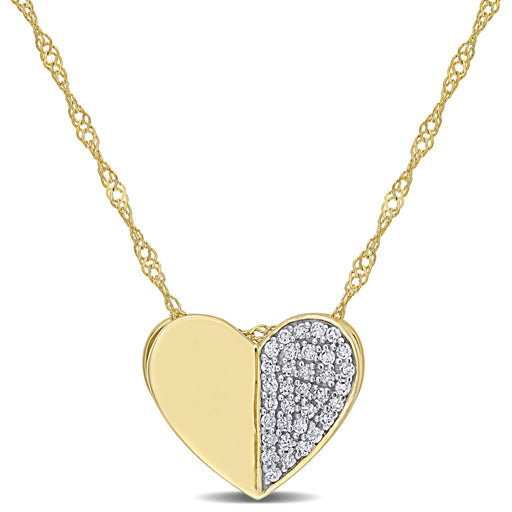 Laser-Cut Diamond Heart Necklace