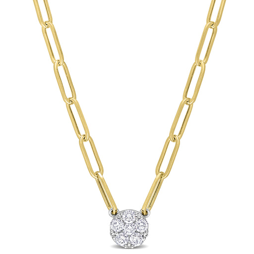 1/2 CT DIAMOND TW NECKLACE WITH CHAIN 14K WHITE GOLD GH I1;I2 LENGTH (INCHES): 16