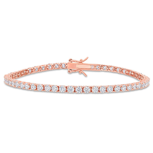 Tennis Bracelet Pink Silver Moissanite