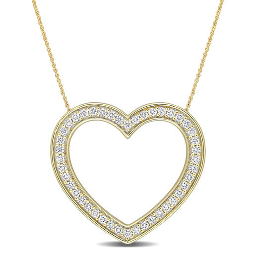 Open Heart Gleaming Diamond Necklace