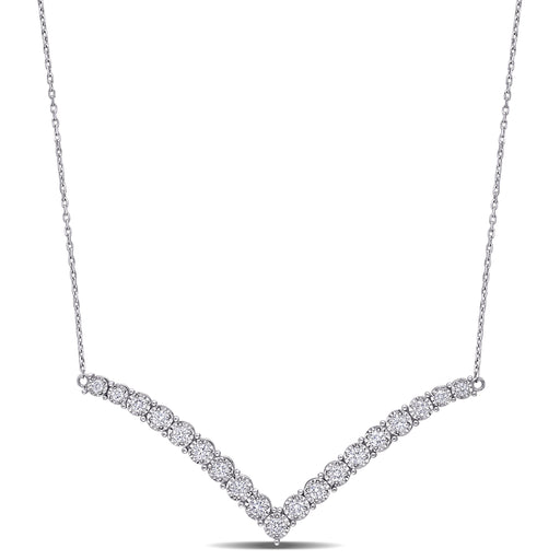 Diamond V Bar Necklace