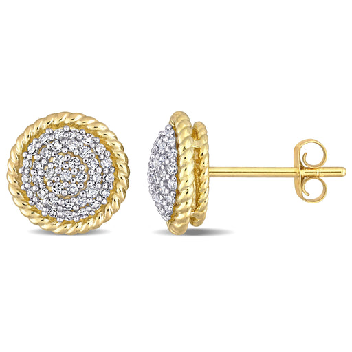 Cluster Halo Stud 10K Gold with Diamonds