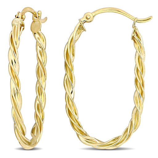 Twisted Hoop Earrings 10k Yellow Gold