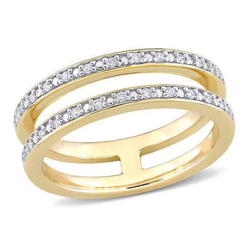 Two Layer 10K Yellow Gold Diamond Ring