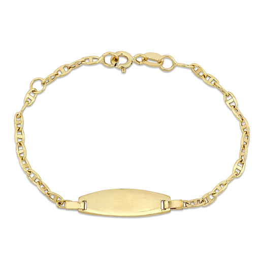 Kids 18K Yellow Gold Traditional Link ID Tag