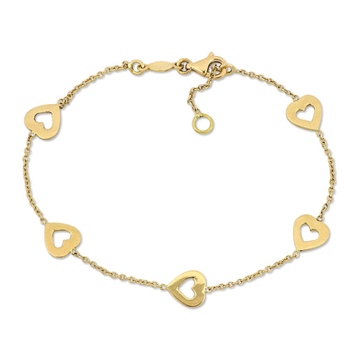 Heart Link 18K Yellow Gold Bracelet