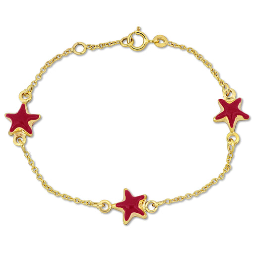 14K Yellow Gold Star Bracelet