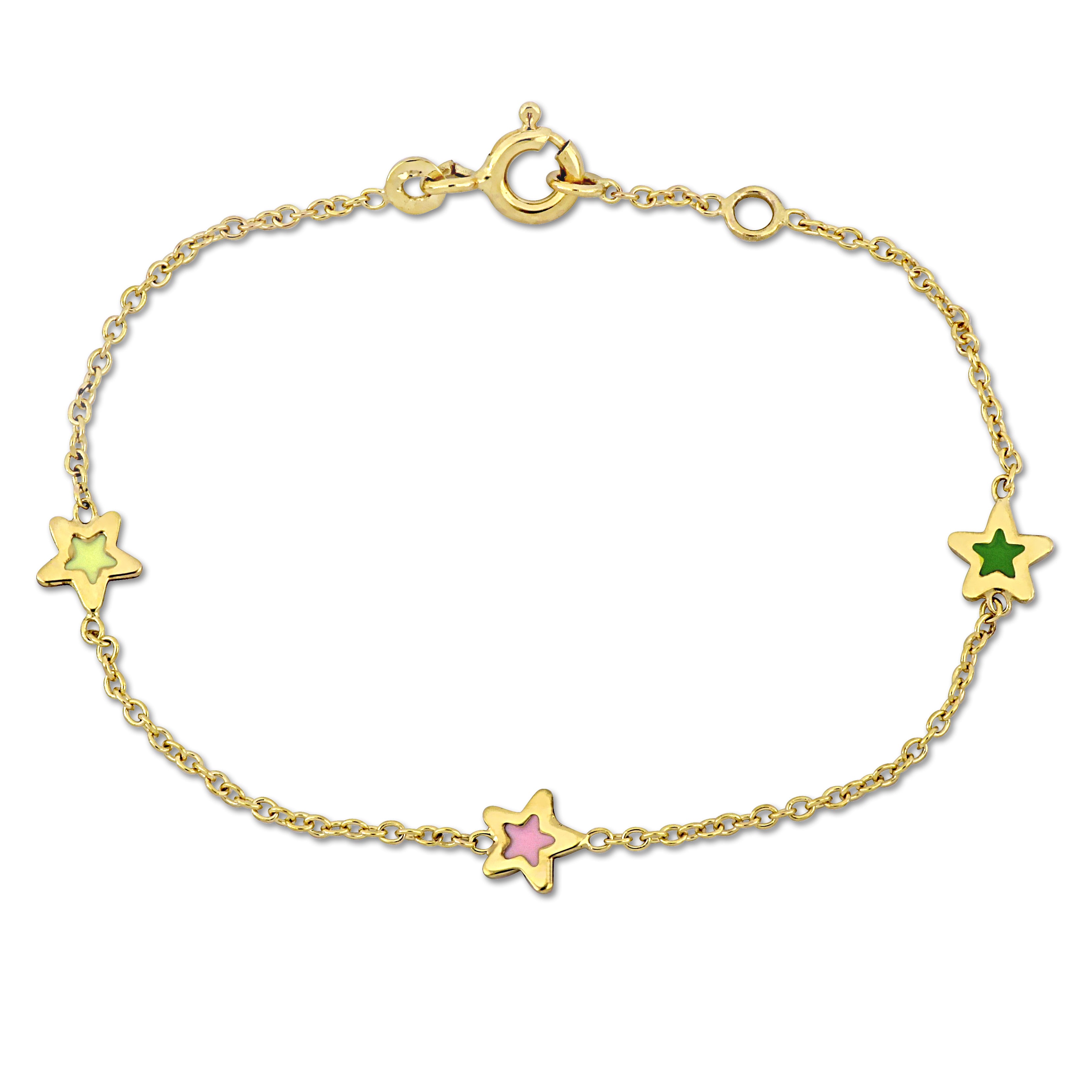 Letter Z Bracelet in 14K Yellow Gold, Small (6.5 + 0.5 Extender)