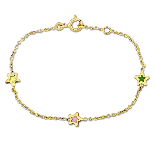 14K Yellow Gold Star Charm Bracelet