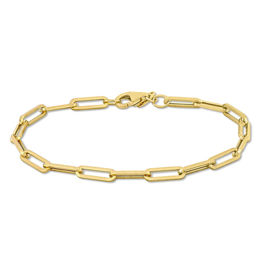 14K YELLOW GOLD 4MM OVAL LINK BRACELET W/ LOBSTER CLASP LENGTH (INCHES): 7