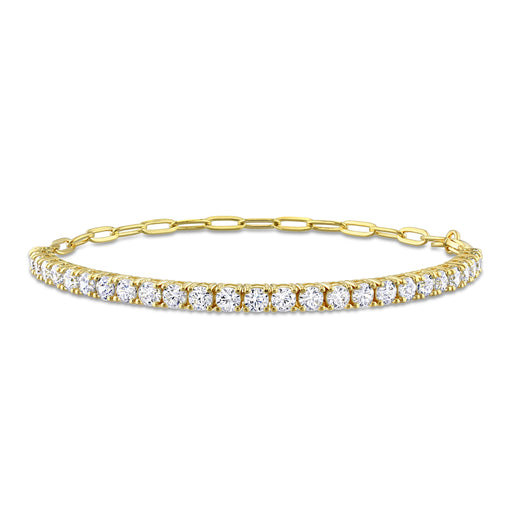 3 1/2 CT TGW CUBIC ZIRCONIA TENNIS BRACELET IN YELLOW PLATED STERLING SILVER