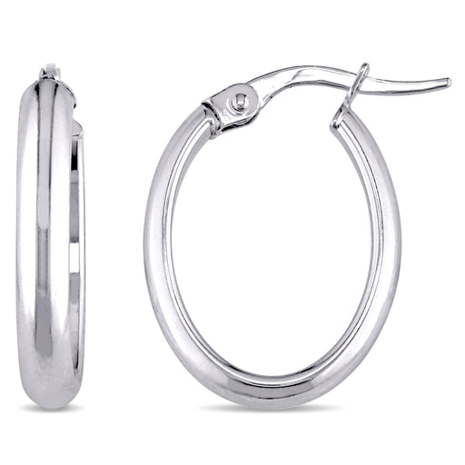 10KW 15mm Oval Hoop Earrings (2.8mm Width)