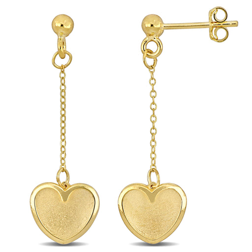 14K Yellow Gold Heart Fashion Earrings