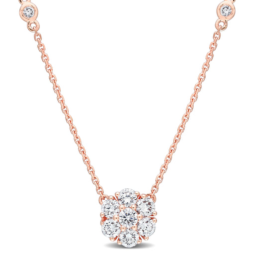 3/4 CT Diamond TW Necklace With Chain 14k Pink Gold GH SI Length (inches): 16