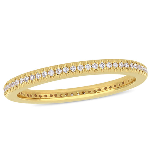 14K Yellow Gold Thin Pave Eternity Ring
