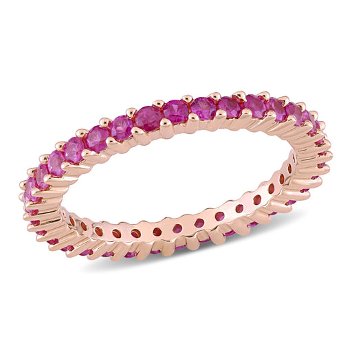 Eternity Ring 14K Rose Gold Pink Sapphire