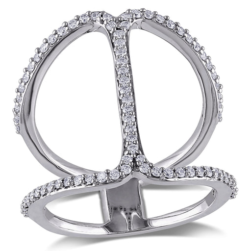Double Band Diamond Bar Ring
