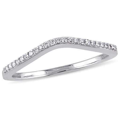 10K White Gold Diamond Angle Fashion Ring