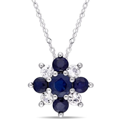White and Blue Sapphire Pendant