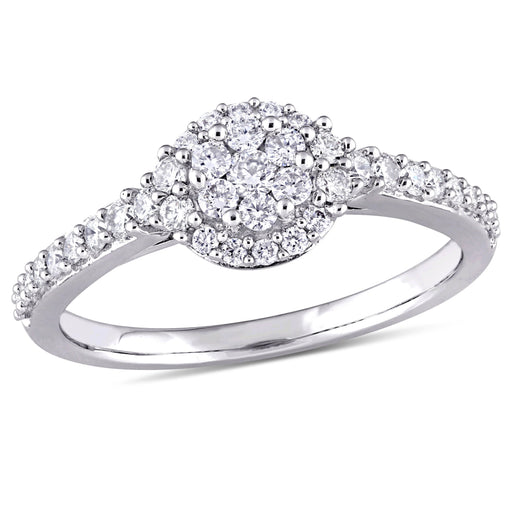 1/2 CT Diamond TW Fashion Bridal Ring 14k White Gold GH I1;I2