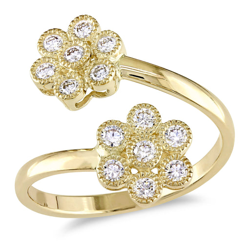 Double Flower Cluster Ring