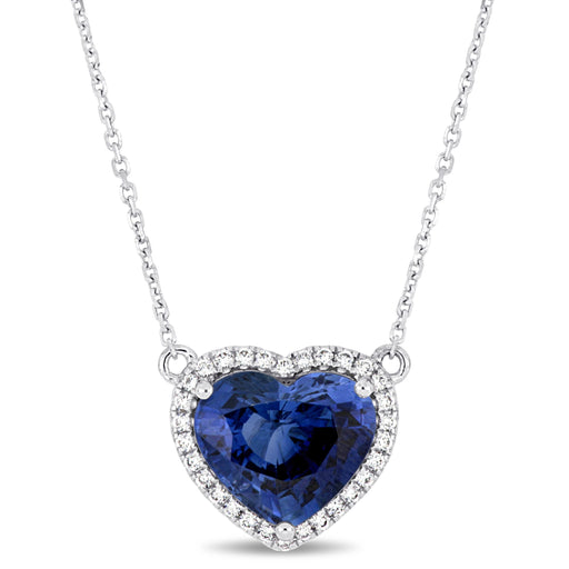 Blue Sapphire Heart Necklace