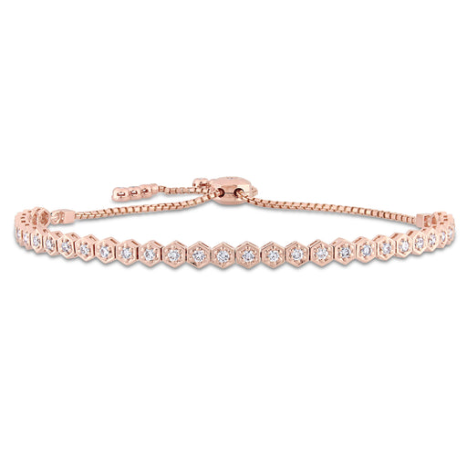 3/4 CT Diamond TW Bracelet 14k Gold Pink GH SI Length (inches): 8