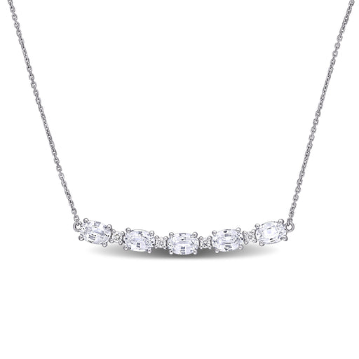 Diamond and Sapphire bar Necklace