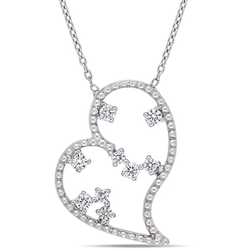 Diamond Heart with Floating Diamonds Pendant