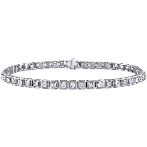 2 CT Princess Diamond TW Bracelet 14K White Gold