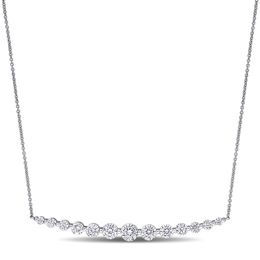 2-1/2 CT DEW Created Moissanite-White Necklace With Chain 10k White Gold Length (inches): 16