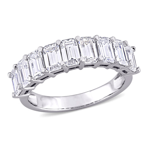 10K White Gold Moissanite Emerald Cut Ring