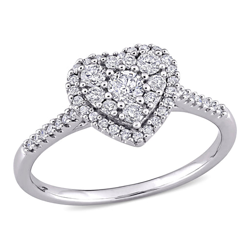 1/2 CT Diamond Heart halo Engagement Ring