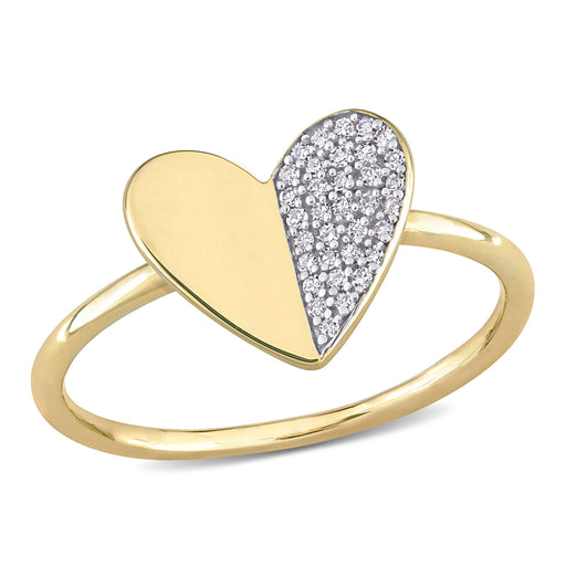 Cluster Heart Ring 10k Yellow Gold