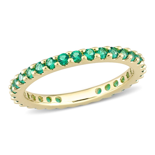 Eternity Ring 10K Yellow Gold Emerald 4/5 CT