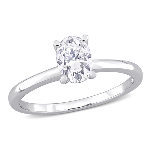 Silver Moissanite Oval Wedding Ring