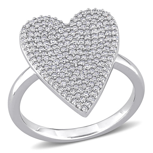 Diamond Heart Ring 10K White Gold