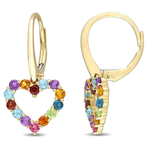 Multi Color Open Heart Earrings