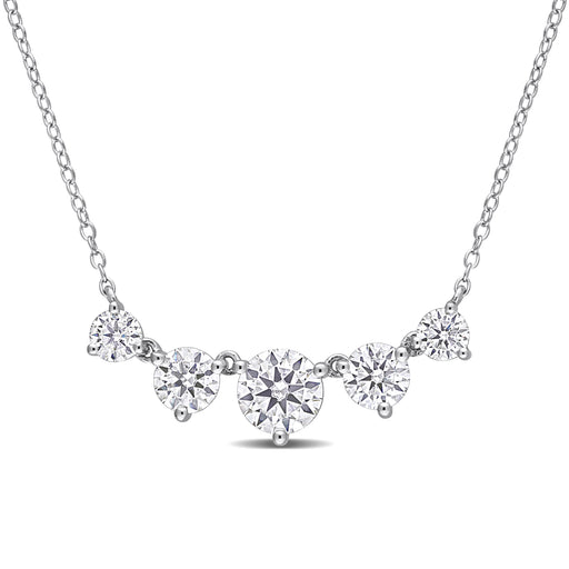 Graduated Moissanite Bar Necklace