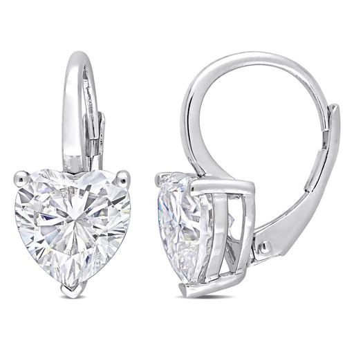 4 CT DEW Created Moissanite-White LeverBack Earrings Silver
