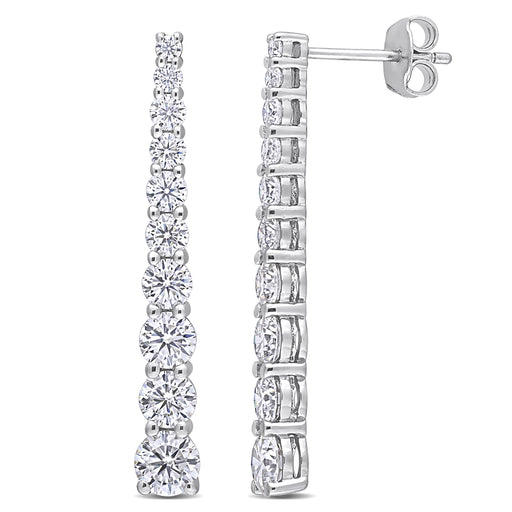 2 3/4 CT DEW Created Moissanite-White Fashion Post Earrings Silver