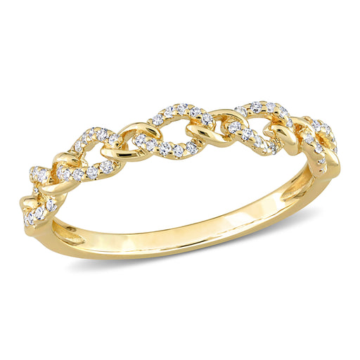 10K Yellow Gold Alternating Link Design Ring