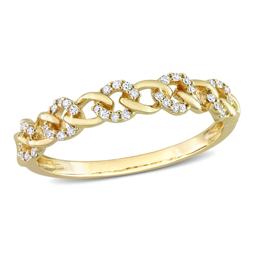 Diamond and Gold Alternating Chain Ring