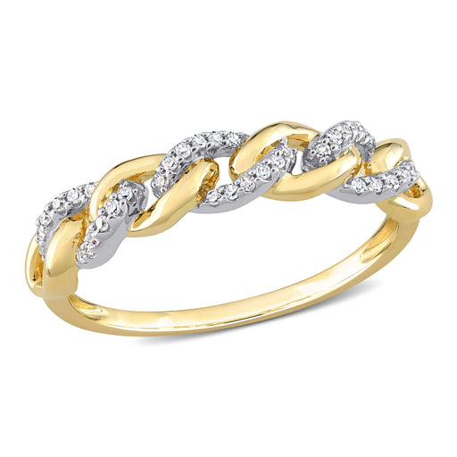 Interlocking Gold and Diamond Ring