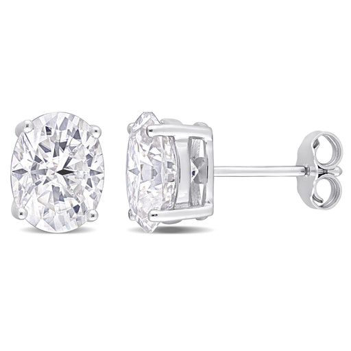 4 CT TW Moissanite Oval Silver stud