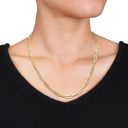 14K Gold- Hollow Paperclip Chain (Yellow Gold) – DonChrono