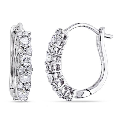 1/2 CT Diamond TW Cuff Earrings 14k White Gold